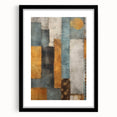 Abstract strokes wall art framed in black with a mat, showcasing vibrant colors and dynamic shapes, perfect for modern home decor and artistic expression.