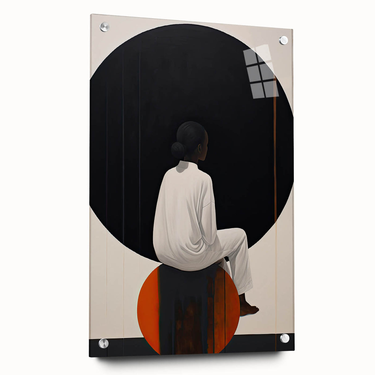 Elegant Dining Room Wall Art - Abstract Black, White & Orange Décor