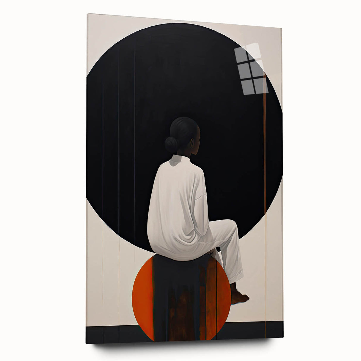 Elegant Dining Room Wall Art - Abstract Black, White & Orange Décor