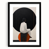 Elegant Dining Room Wall Art - Abstract Black, White & Orange Décor