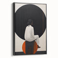 Elegant Dining Room Wall Art - Abstract Black, White & Orange Décor
