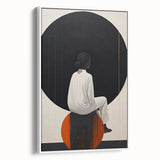 Elegant Dining Room Wall Art - Abstract Black, White & Orange Décor