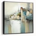 Framed abstract architecture wall art in black, showcasing modern geometric shapes and intricate lines, perfect for contemporary home decor.