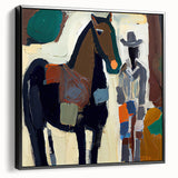 Framed abstract figurative wall art showcasing a striking black design, viewed from the side, ideal for modern home decor and artistic interiors.
