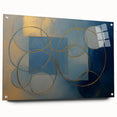 Abstract geometric acrylic glass artwork showcasing a vibrant side view with intricate pin details, ideal for modern decor and artistic expression.
