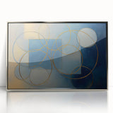 Framed abstract geometric artwork in silver tones, showcasing sharp angles and modern design elements, ideal for contemporary home decor.