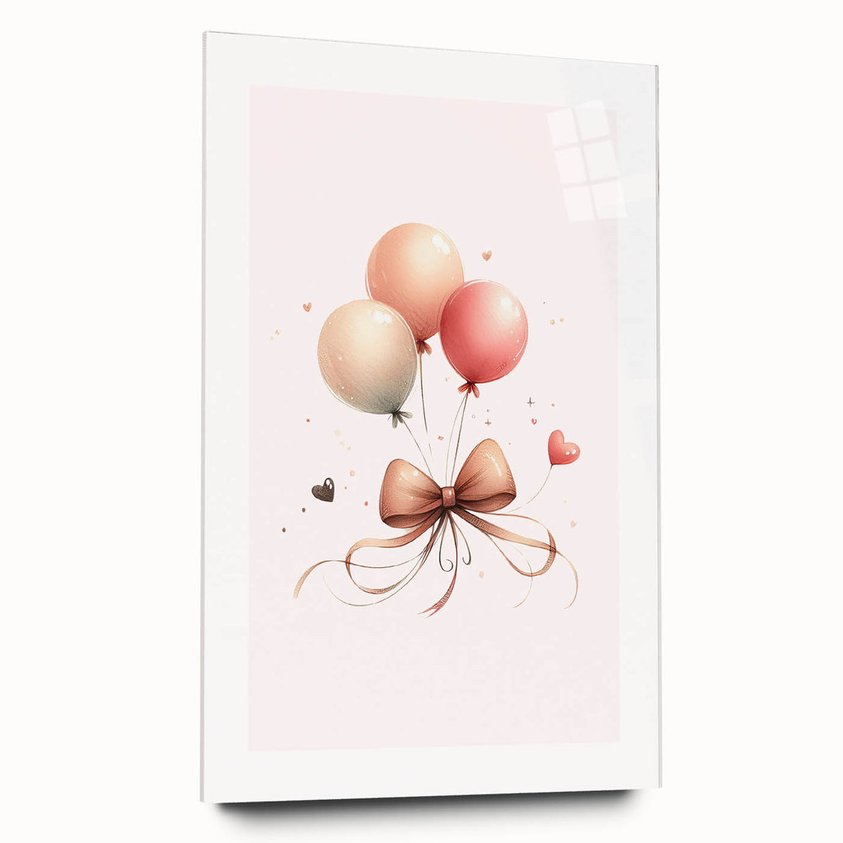 Girls Bedroom Art - Elegant Balloons and Bow Kids Room Decor