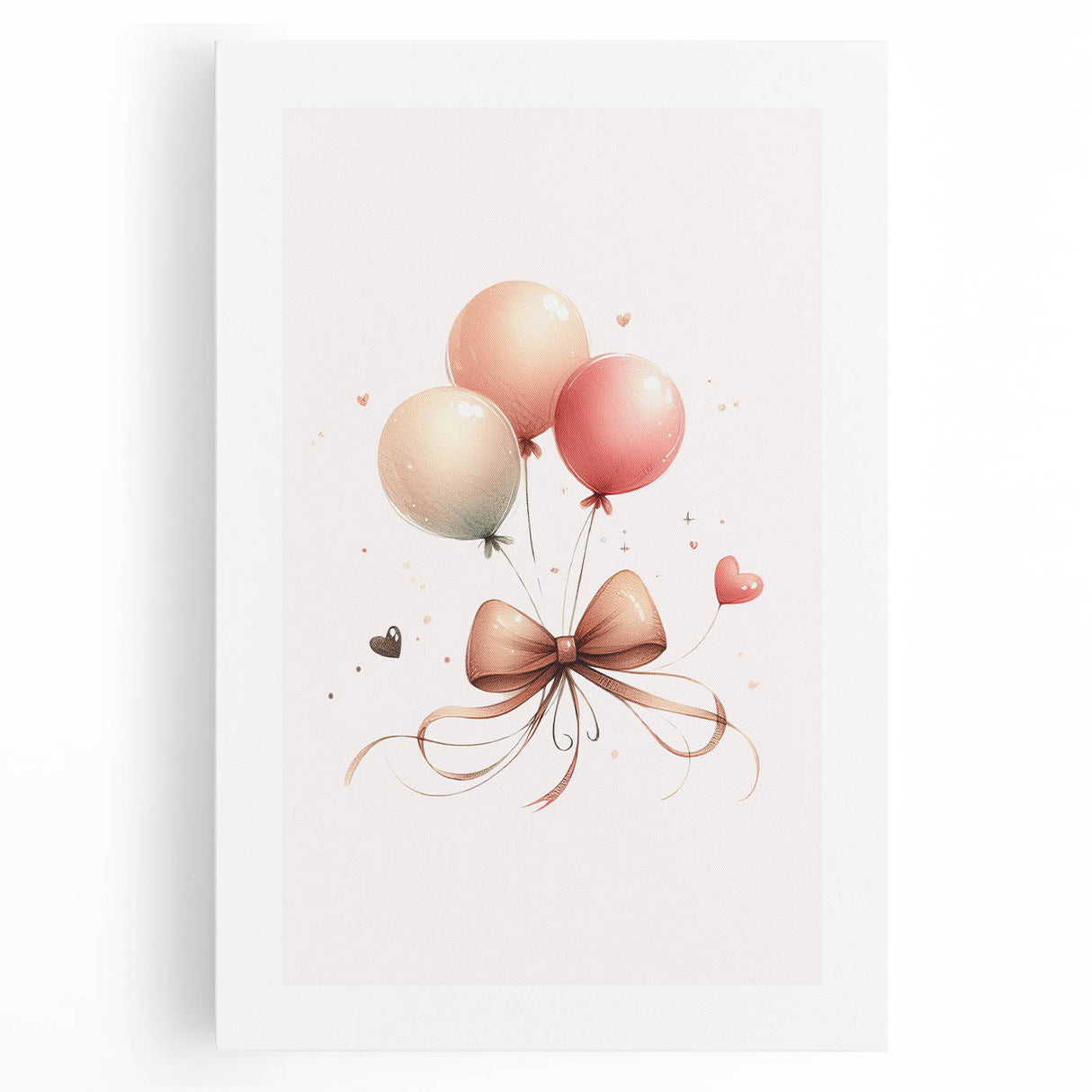 Girls Bedroom Art - Elegant Balloons and Bow Kids Room Decor