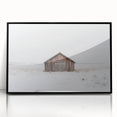 Framed acrylic artwork of a rustic barn landscape, showcasing detailed textures and warm earth tones, ideal for home decor or farmhouse styling.