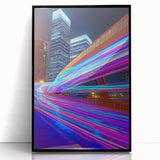Framed acrylic art piece depicting a striking landscape bridge view, showcasing vibrant colors and intricate details, ideal for modern home decor.