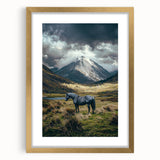 Elegant gold-framed landscape artwork showcasing vibrant fields, set against a soft mat, perfect for enhancing home decor and adding a touch of sophistication.