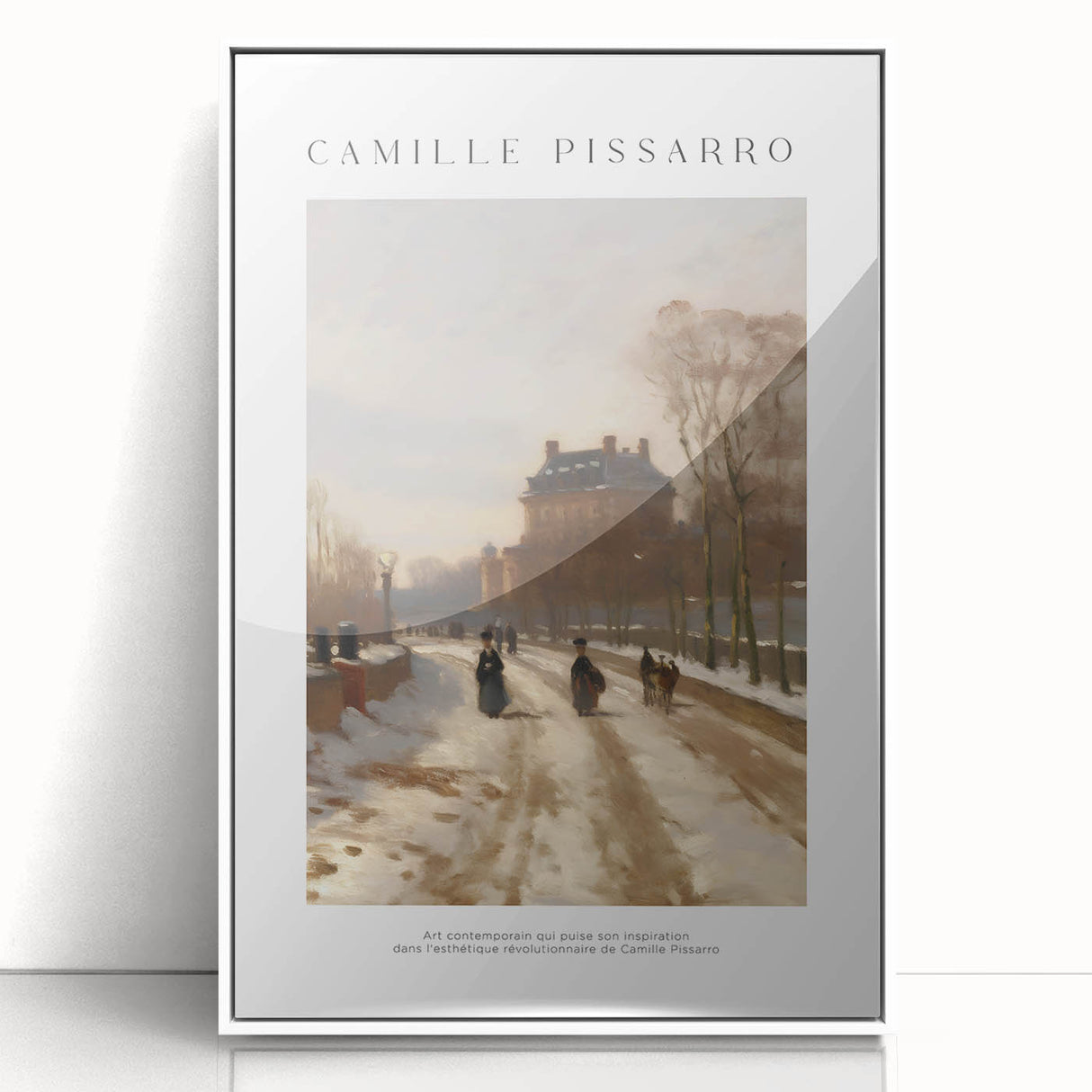 Art deco poster featuring a stylized Camille in muted pastel shades, ideal for nursery wall art.