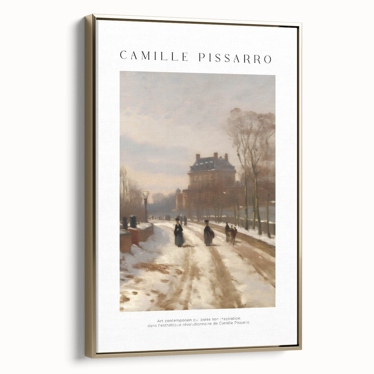 Framed canvas of a vintage landscape painting in muted earth tones, ideal for bedroom wall art.