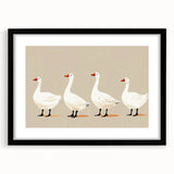 Minimalist Goose Nursery Wall Art - Framed Baby Art Prints