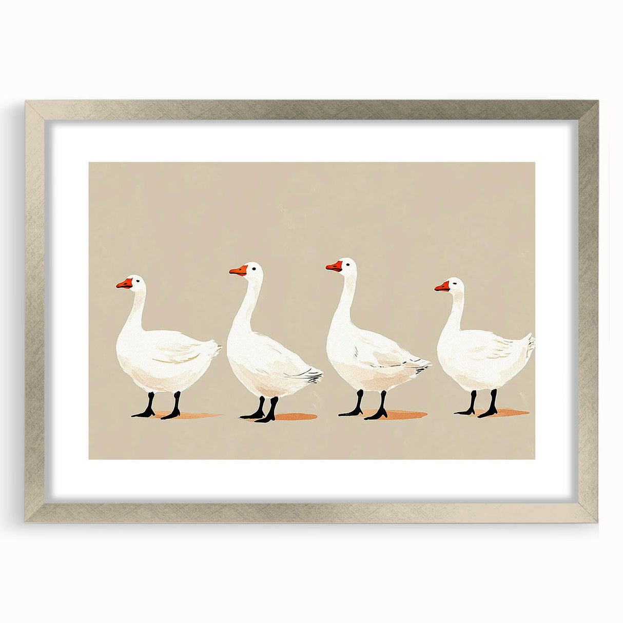 Minimalist Goose Nursery Wall Art - Framed Baby Art Prints