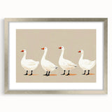 Minimalist Goose Nursery Wall Art - Framed Baby Art Prints