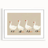 Minimalist Goose Nursery Wall Art - Framed Baby Art Prints