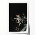 Extra large rolled print of autumnal floral art in warm orange and brown tones, ideal for dining room wall decor.