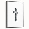 Black and white vintage poster art depicting a spring landscape on framed canvas, ideal for bedroom decor.