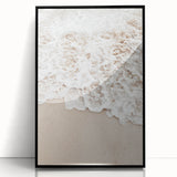 Large abstract wall art featuring summer-themed colors in mid-century modernist style on framed acrylic.