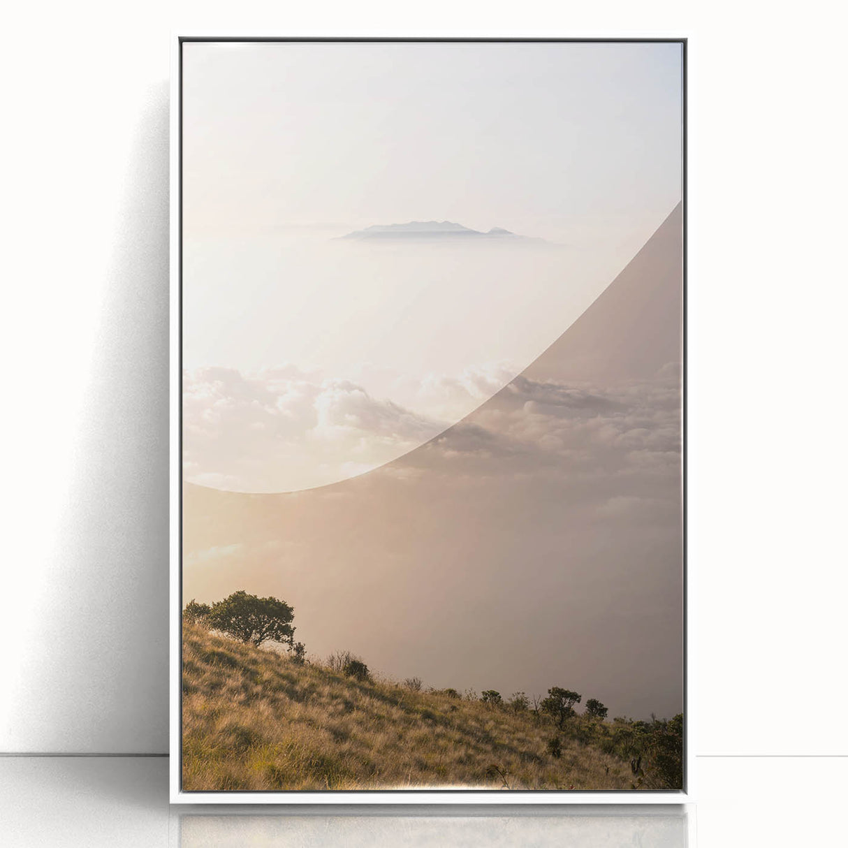 Art deco poster featuring a geometric pattern in pastel hues on a white acrylic frame, suitable for nursery wall art.