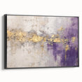 Framed canvas art featuring abstract strokes in black and white, showcasing a modern design perfect for contemporary home decor. The piece is elegantly displayed from a side view, highlighting its sleek frame and artistic depth, ideal for enhancing living spaces or offices.