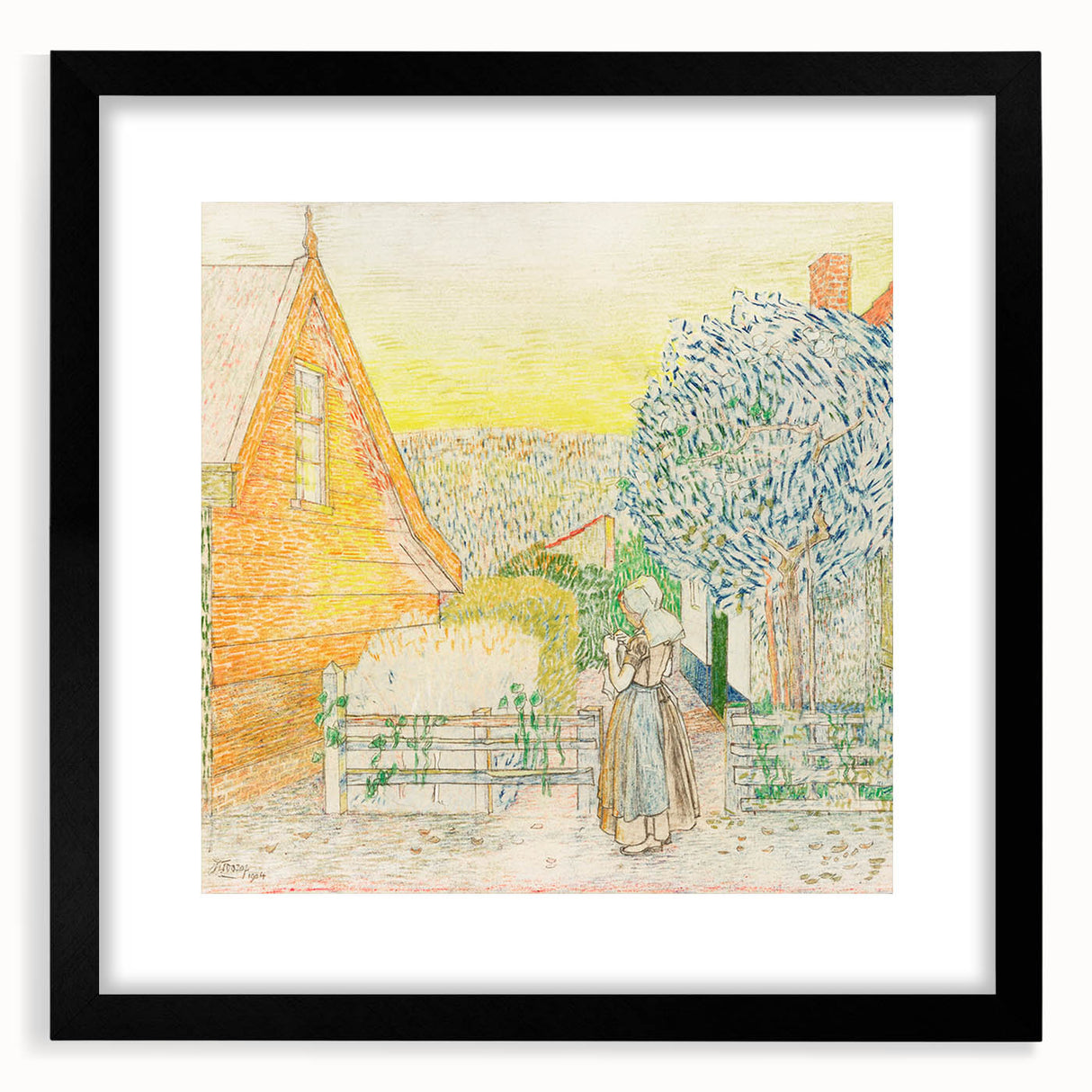 Impressionist Courtyard Scene - Jan Toorop Zeeland Girl Wall Art