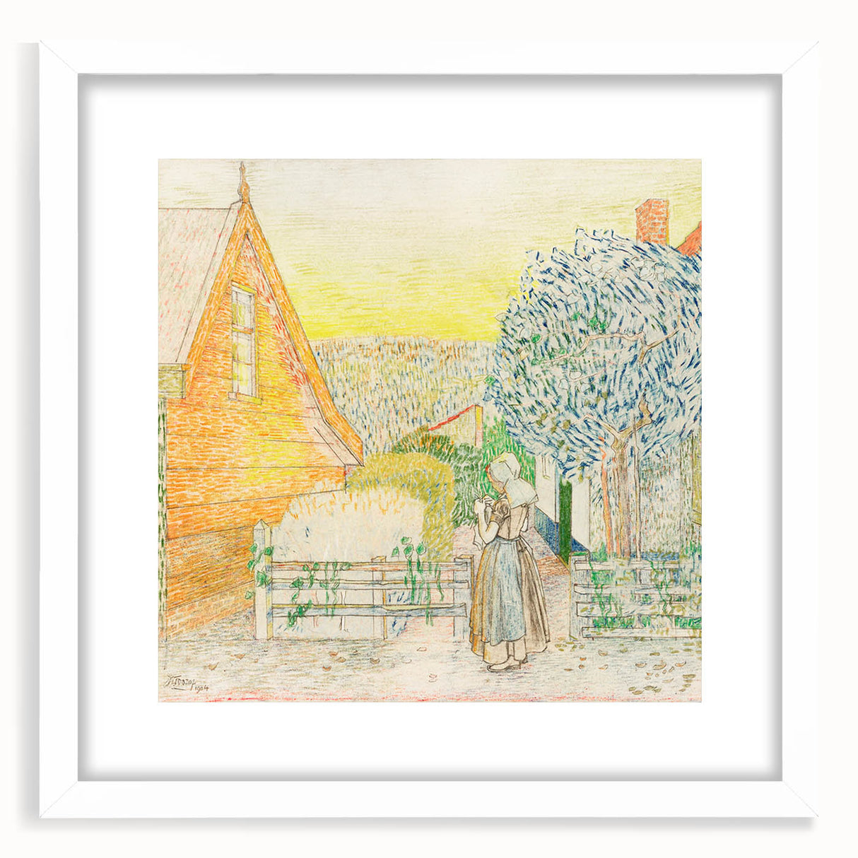Impressionist Courtyard Scene - Jan Toorop Zeeland Girl Wall Art