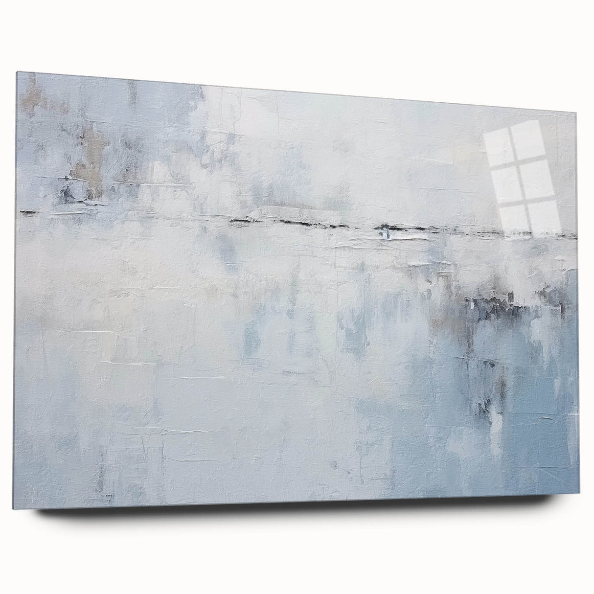 Abstract strokes wall art displayed in a sleek acrylic frame, showcasing vibrant colors and dynamic patterns, ideal for modern home decor or office spaces.