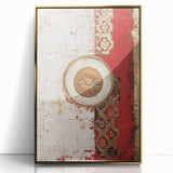 Framed abstract strokes wall art featuring gold accents on a textured background, perfect for modern home decor. Ideal for adding elegance to any room.
