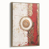 Framed canvas wall art featuring abstract strokes in gold and neutral tones, showcasing a modern design perfect for contemporary home decor.
