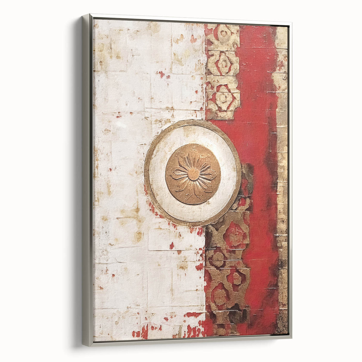 Framed abstract strokes wall art featuring elegant silver accents, showcasing a modern design that adds a sophisticated touch to any interior decor.