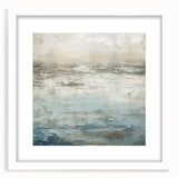 Abstract wall art featuring colorful strokes in a modern design, framed with a white mat, ideal for contemporary home decor and artistic displays.