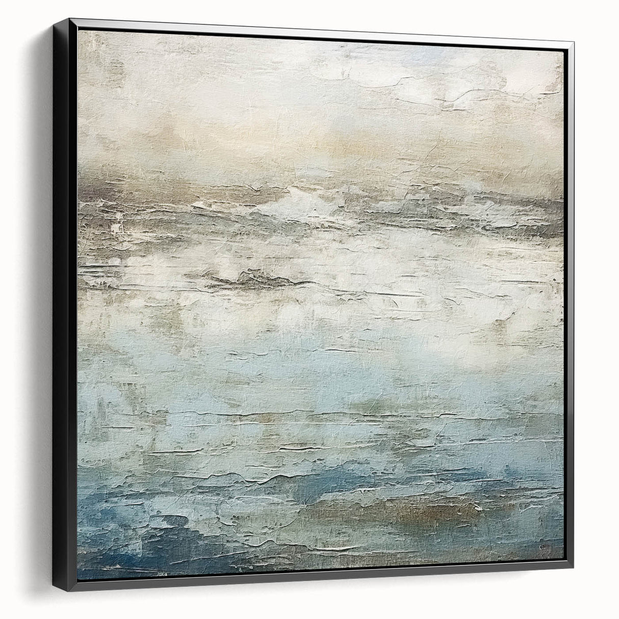 Framed abstract strokes wall art in black, showcasing a modern design with fluid lines and textures, adding a contemporary touch to any decor.