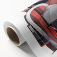 Modern Wall Art: Industrial Abstract Machinery in Red and Gray