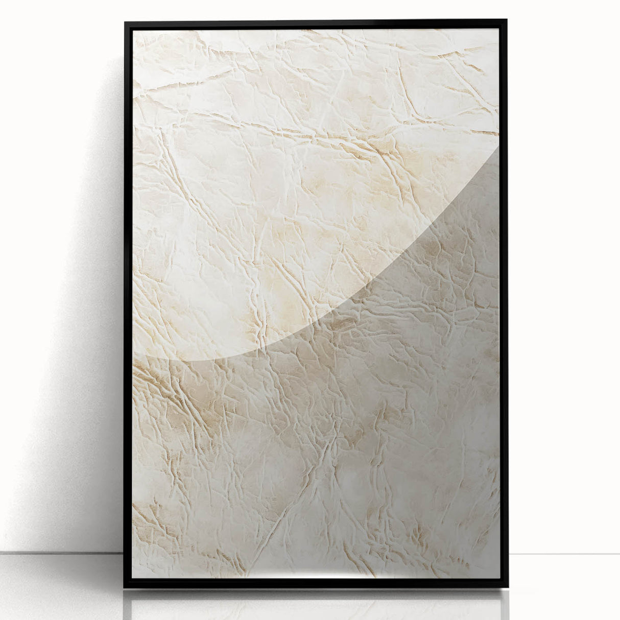 Framed acrylic wall art featuring abstract strokes in black, showcasing a modern design perfect for contemporary decor. Ideal for enhancing living spaces.