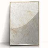 Framed wall art piece featuring abstract strokes in gold and neutral tones, ideal for modern decor. The artwork showcases a sleek acrylic finish, enhancing its contemporary appeal.