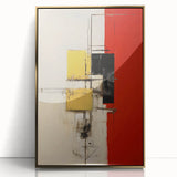 Framed abstract wall art featuring dynamic gold strokes on a sleek acrylic surface, ideal for modern home decor, enhancing any living space with elegance.