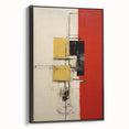 Framed abstract wall art featuring bold black strokes on a textured canvas, showcasing a modern design ideal for contemporary home decor. Perfect for adding a touch of sophistication and style to living spaces or offices.