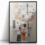 Framed abstract wall art showcasing bold black strokes on a white background, adding a modern touch to interior decor. Ideal for contemporary living spaces.