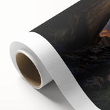 Rolled canvas showcasing a vibrant landscape design with caves and natural formations, featuring rich colors and textures, ideal for home decor or art enthusiasts.