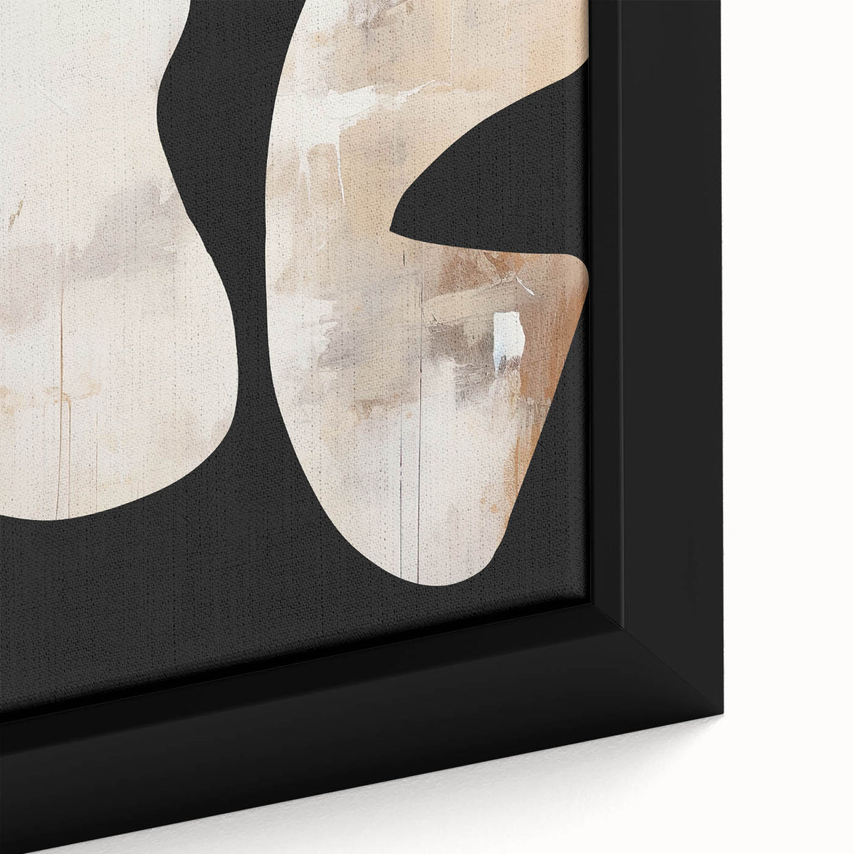 Framed Dining Room Prints - Modern Black, White & Beige Abstract