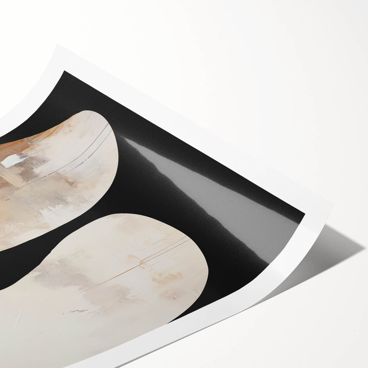 Framed Dining Room Prints - Modern Black, White & Beige Abstract