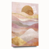 Abstract landscape wall art displayed in a side view, showcasing vibrant colors and fluid designs on acrylic glass, ideal for modern home decor.