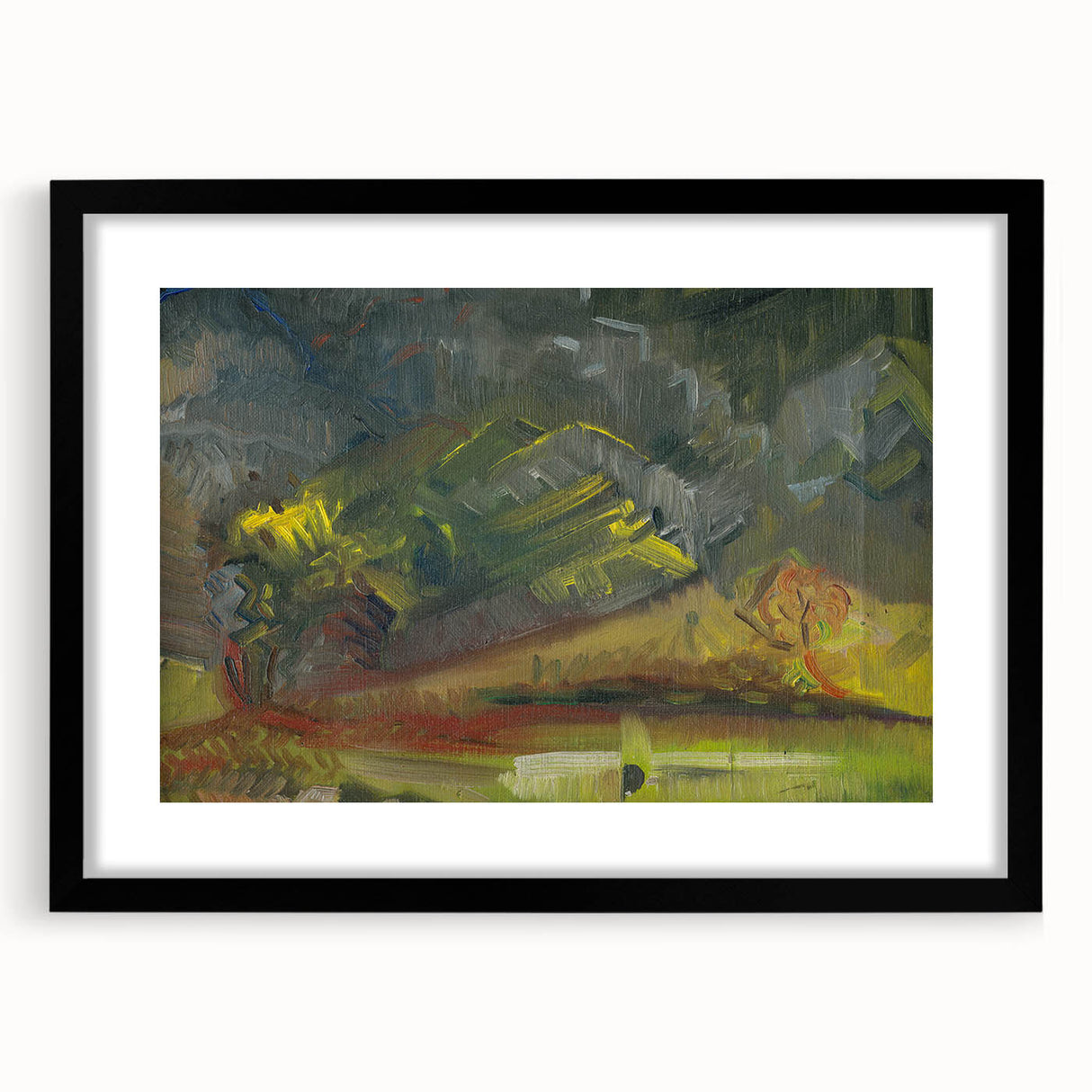 Expressionist Art: Evening Landscape by Weisz-Kubínčan Canvas Print