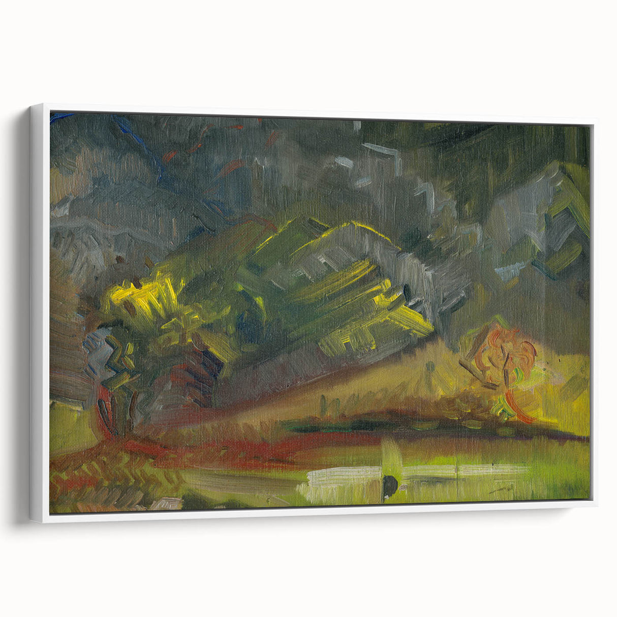 Expressionist Art: Evening Landscape by Weisz-Kubínčan Canvas Print