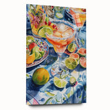 Large abstract wall art on acrylic glass depicting vibrant, swirling colors, ideal for bedroom or dining room decor.