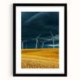 Black-framed landscape artwork featuring vibrant green fields, a serene horizon, and a stylish mat, perfect for enhancing home decor and showcasing nature's beauty.