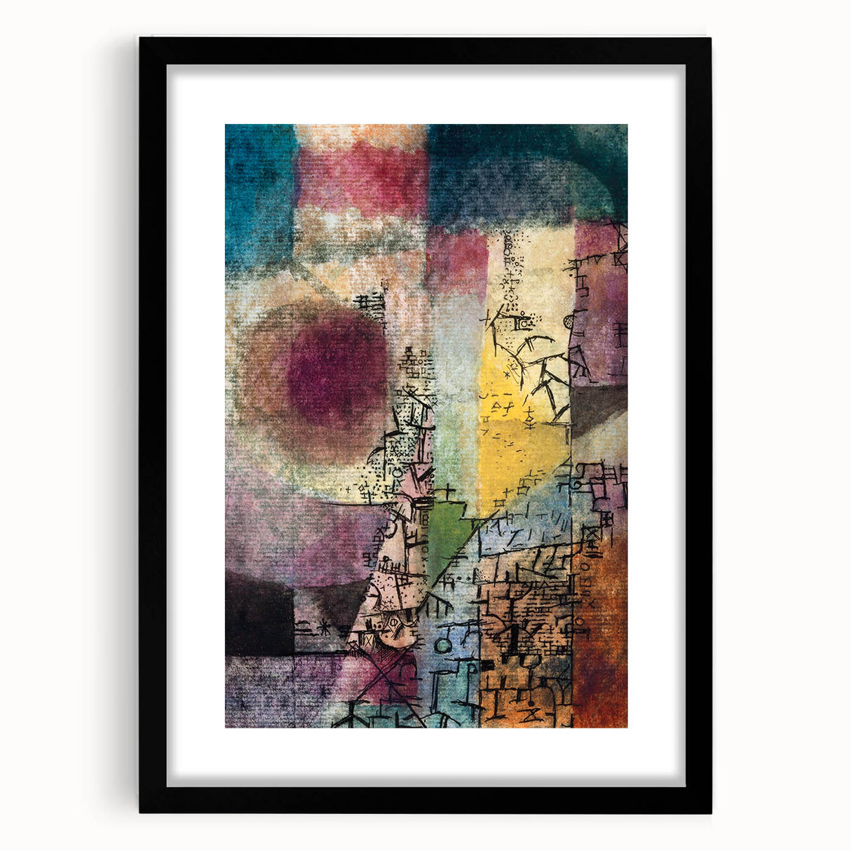Modern Wall Art: Paul Klee’s Vibrant Abstract Composition with Symbols