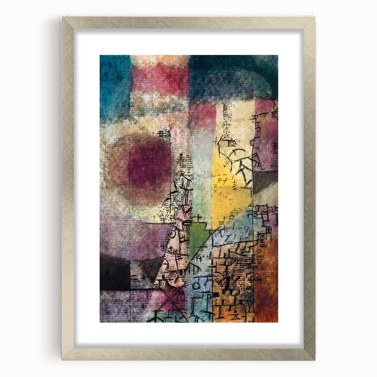 Modern Wall Art: Paul Klee’s Vibrant Abstract Composition with Symbols